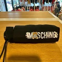 [S] MOSCHINO 8123SUPERMINI MINI TEDDY BEAR & ROBOT PRINT UMBRELLA,BLACK, 9999000016528 (SM832)
