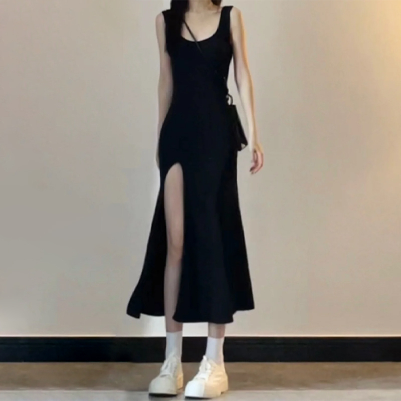 Hot selling sleeveless vest dress (black size S-XL) (please contact customer service to confirm the delivery size after placing the order)