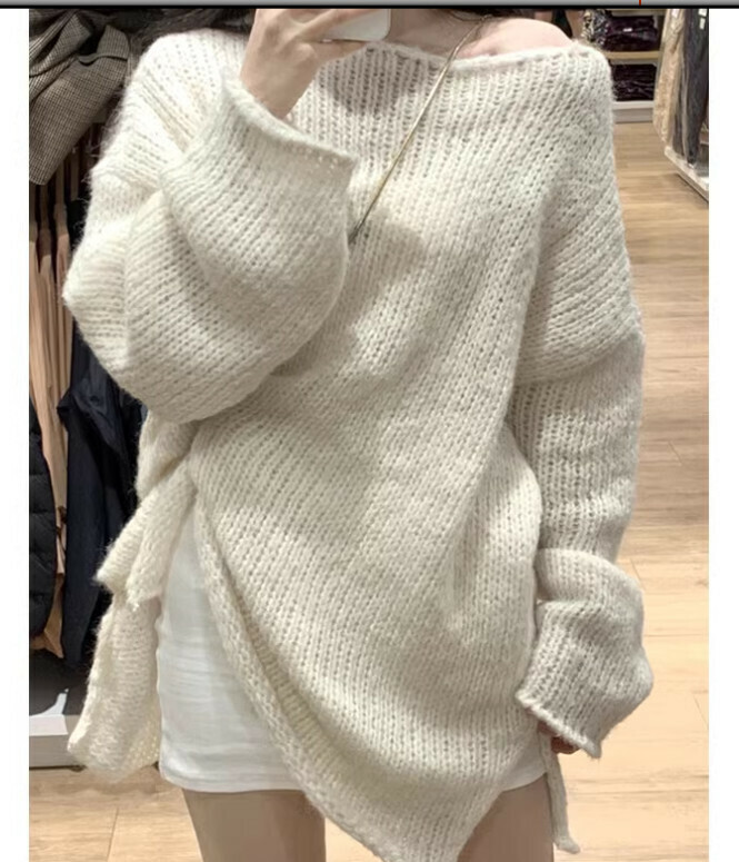Hot selling sweater tops [off-white sweater] sizes [S to XL] [please contact customer service to confirm the shipping size after placing the order]