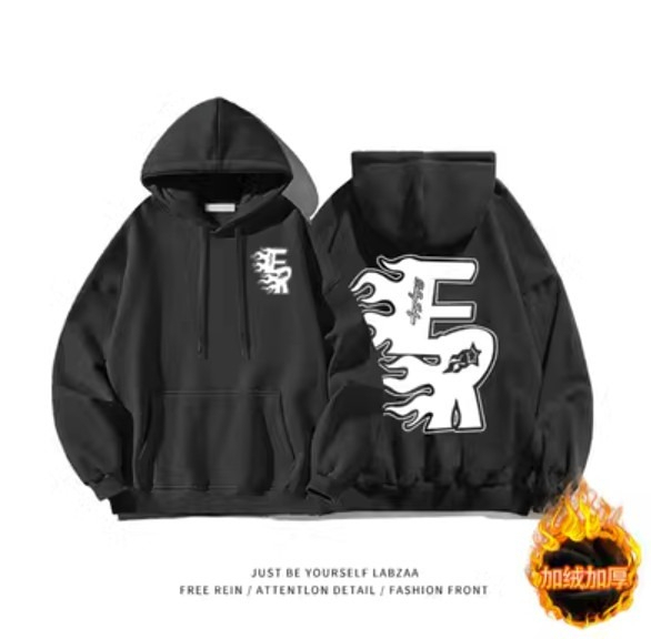 激抵連帽衛衣【M-3XL】【深灰色-加絨加厚】(下單後聯絡客服確認發貨尺碼) 