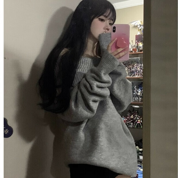 Hot selling knitted tops [grey] sizes [S-XL] [please contact customer service to confirm the delivery size after placing the order]