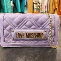 [S] LOVE MOSCHINO JC5681PP0GLA0651 PORTAFOGLIO QUILTED PU CHAIN SHOULDER BAG,PURPLE, 8059022787934 (SLM331)