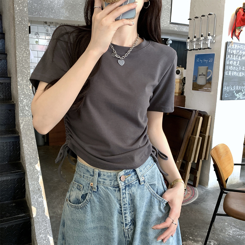 Hot selling short-sleeved T-shirt (gray S-L) (please contact customer service to confirm the delivery size after placing the order)