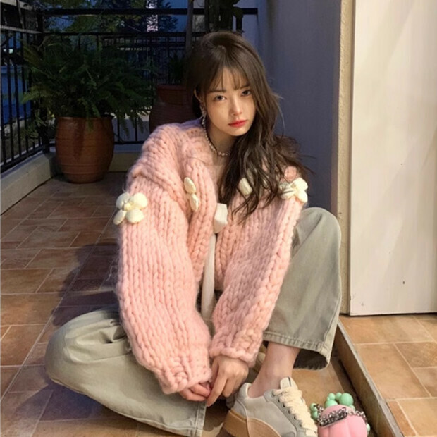 Hot selling sweater jacket [pink sweater] size [S size - XL size] [please contact customer service to confirm the delivery size after placing the order]