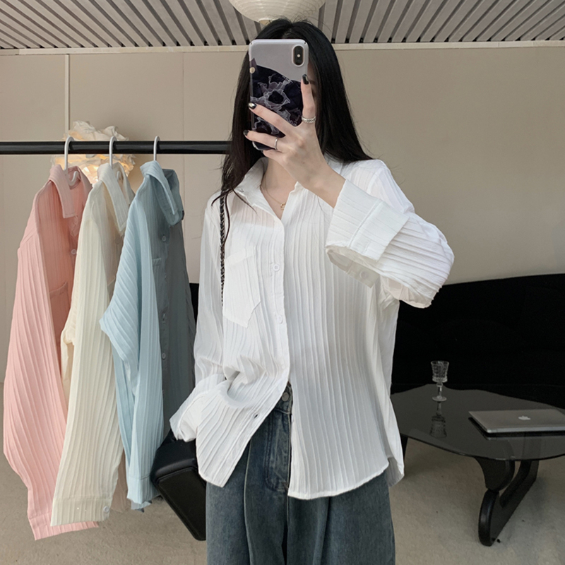Hot selling thin long-sleeved shirt (white size S-L) (please contact customer service to confirm the delivery size after placing the order)
