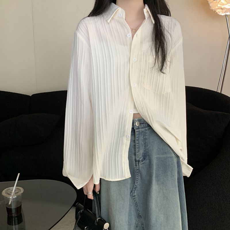 Hot selling thin long-sleeved shirt (Apricot size S-L) (please contact customer service to confirm the delivery size after placing the order)