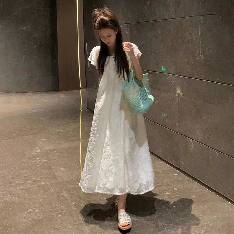 Hot selling floral dress (off-white S size-XL size) (please contact customer service to confirm the delivery size after placing the order)