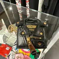 [S] MOSCHINO MILANO BIKER CHAIN WALLET,BLACK, 667111418041 (SM826)