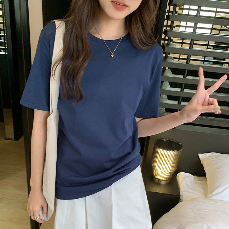 Hot selling short-sleeved T-shirt (Navy Blue S-XL) (please contact customer service to confirm the delivery size after placing the order)