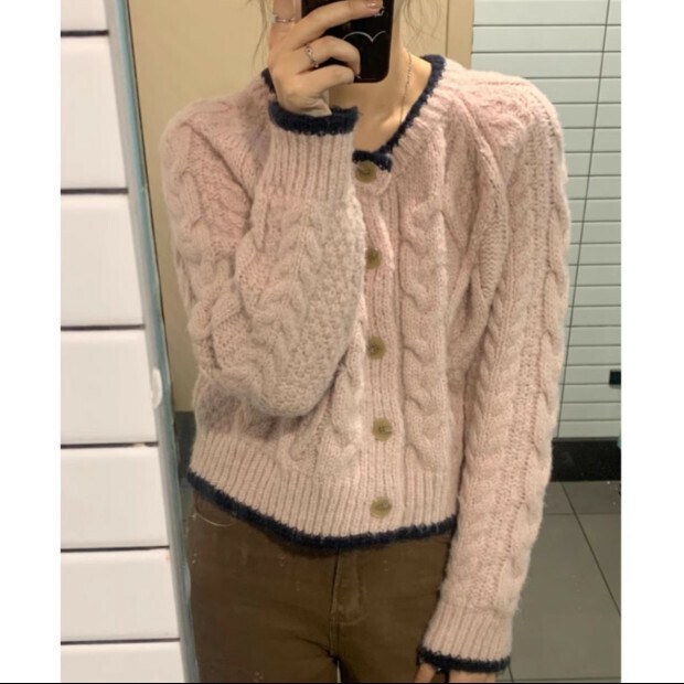 Hot selling sweater cardigan [freckles pink] size [S size - XL size] [please contact customer service to confirm the delivery size after placing the order]