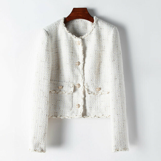Hot Selling Woolen Short Jacket (S-L Size) (Beige) (Contact customer service after placing order to confirm delivery size)