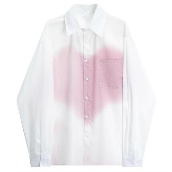 Hot selling dyed love shirt (pink heart) (S-L size) (contact customer service after placing the order to confirm the delivery size)