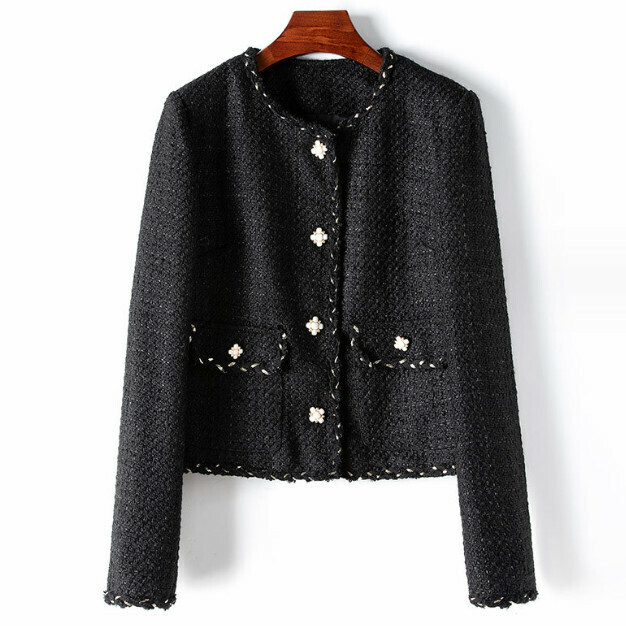 Hot Selling Woolen Short Jacket (S/M Size) (Black) (Contact customer service after placing order to confirm delivery size)