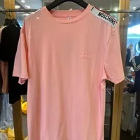[S] MOSCHINO LOGO IN SHOULDER WITH LOGO PATCH T-SHIRT,PINK, 231V1V078143050227 (SM807)