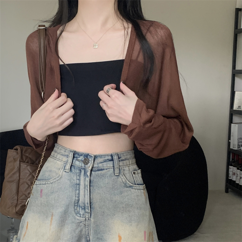 Hot-selling outer cardigan and sweater (Coffee color S-L) (please contact customer service to confirm the delivery size after placing the order)