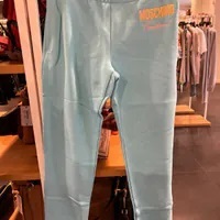 [S] MOSCHINO COUTURE EMBROIDERED PATCH JOGGING PANTS,LIGHT BLUE, 221DJ032004281333 (SM822)