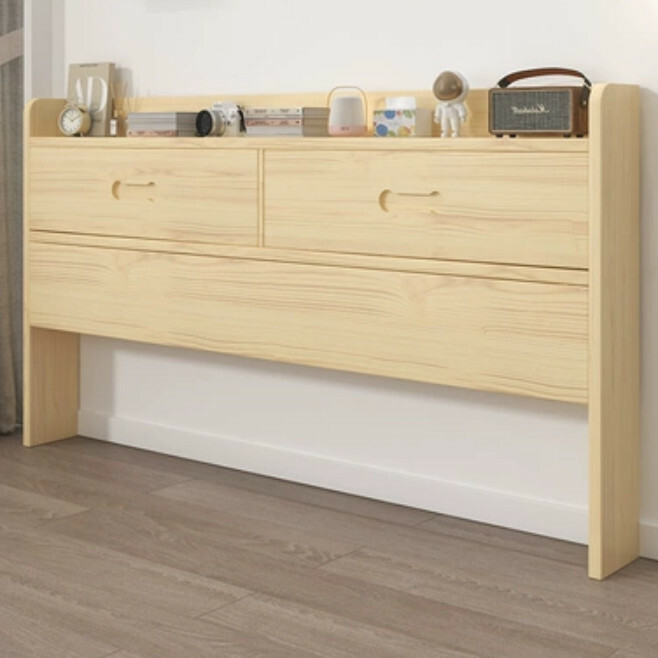 New solid wood living room solid wood bedside frame backrest bed board bedside table [double door model] 150x95 high x 19.5cm thick