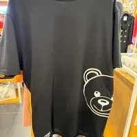 [S] MOSCHINO HEAD TEDDY BEAR PRINT T-SHIRT,BLACK, 222V1T070443080555 (SM821)
