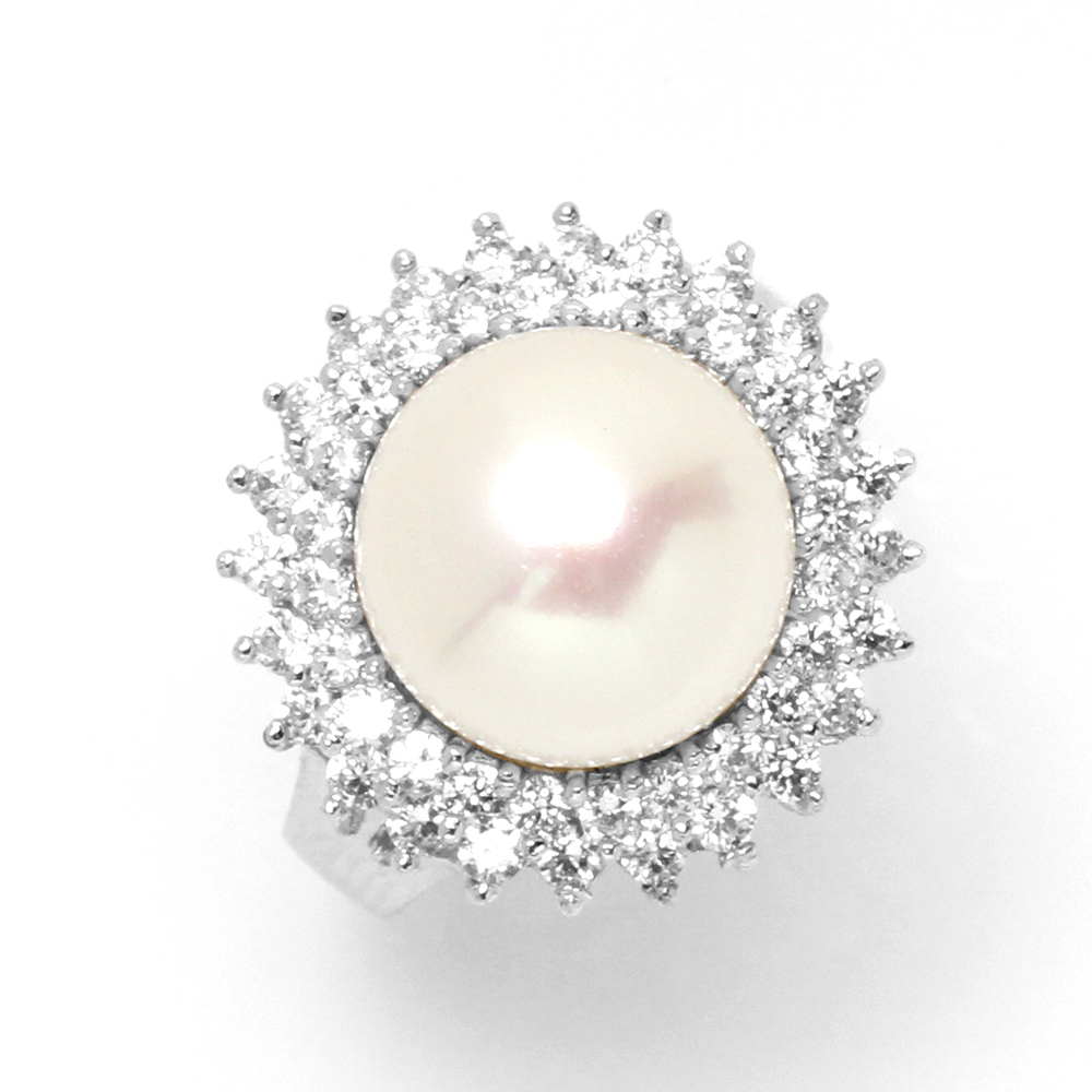 【雅紅珠寶】天然珍珠戒指-11*11mm-925銀飾-繁星點點-R0447