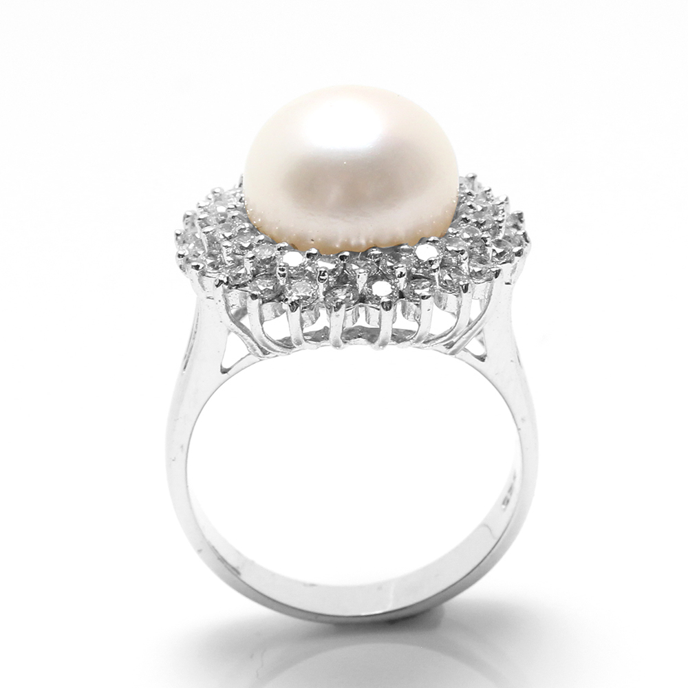 【雅紅珠寶】天然珍珠戒指-11*11mm-925銀飾-繁星點點-R0447