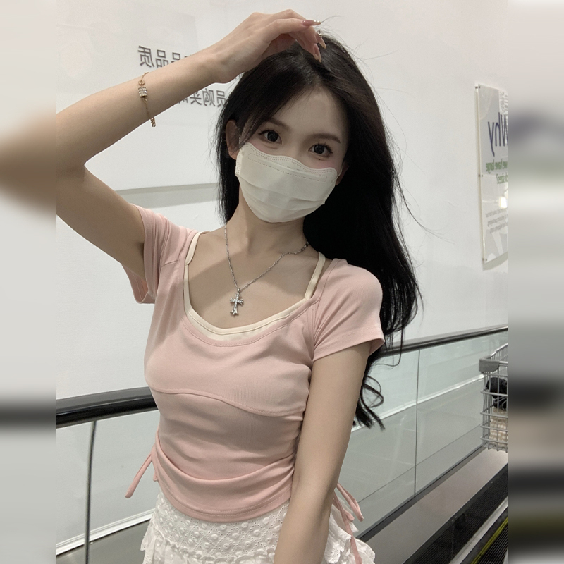 Hot selling short-sleeved T-shirt (pink size S-L) (please contact customer service to confirm the delivery size after placing the order)