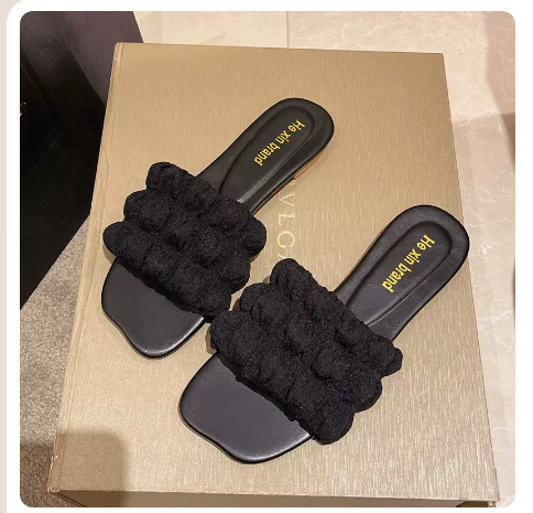 Flat slippers (black upgrade/size 35-40) (contact customer service to confirm shipping size after placing an order)