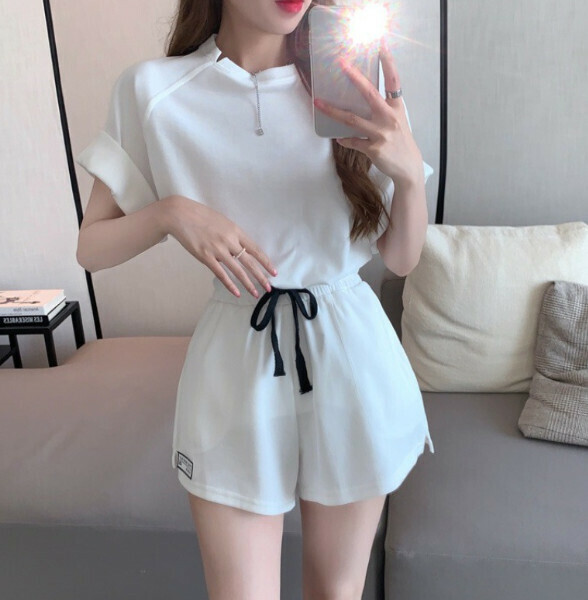 Casual T-Tight Suit [White] (Size: S-2XL) (Contact customer service to confirm the shipping size after placing the order)