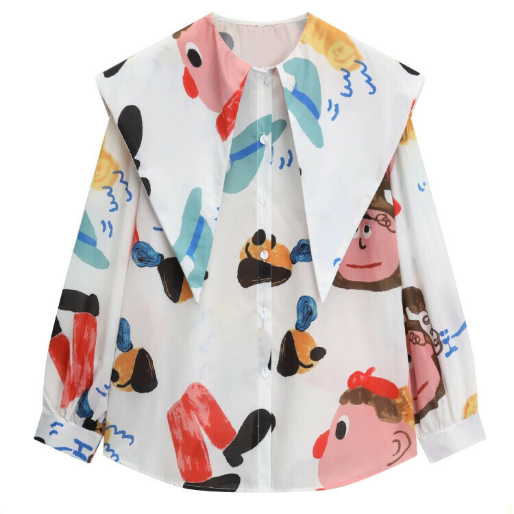 Hot selling large pointed collar long-sleeved shirts (colors) (S-L sizes) (contact customer service after placing the order to confirm the delivery size)