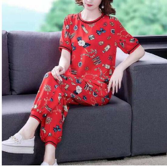 Western fashion two-piece set [red] (size: M-4XL) (contact customer service to confirm the shipping size after placing an order)