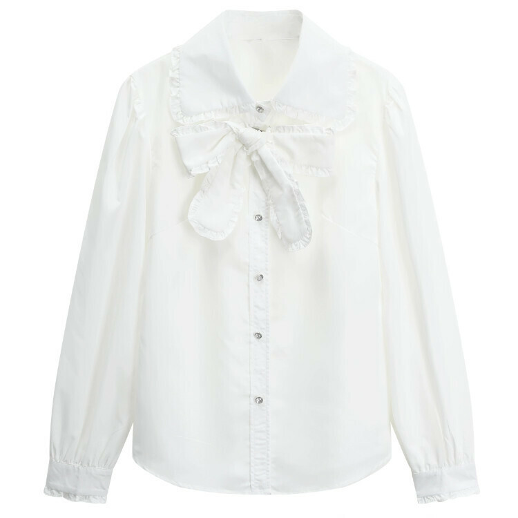 Hot selling detachable bow shirt (white) (one size fits all)