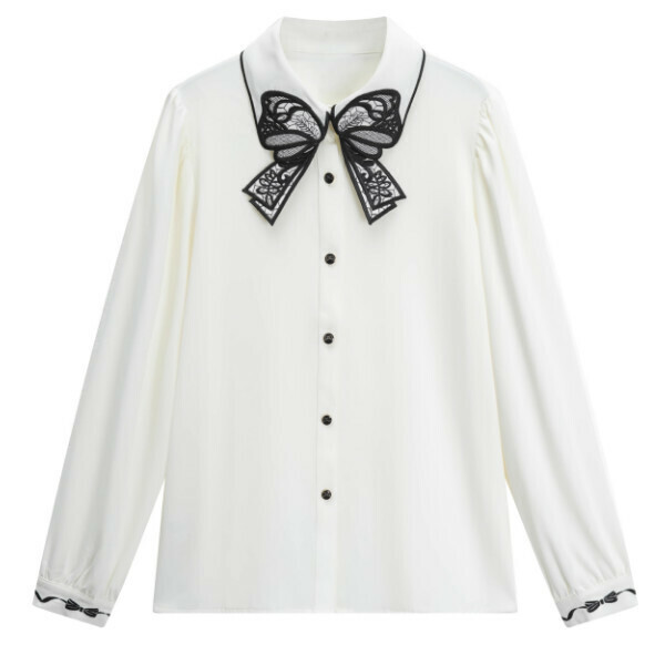 Hot selling doll collar bow shirt (white) (S-L size) (contact customer service after placing order to confirm delivery size)