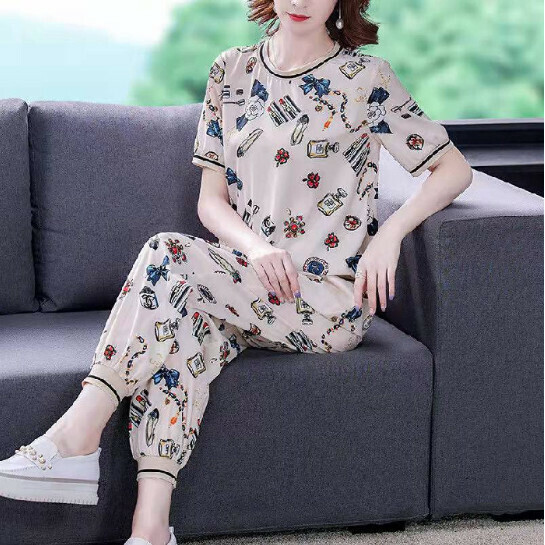 Western fashion two-piece set [apricot] (size: M-4XL) (contact customer service to confirm the shipping size after placing an order)