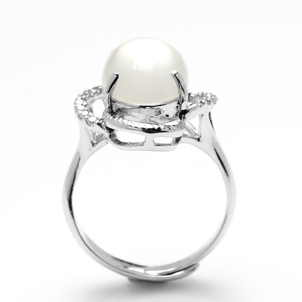 【雅紅珠寶】天然貓眼月光石戒指-10*14mm-活圍設計-925銀飾-R0438