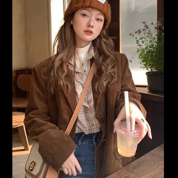 Hot Selling Blazer [Brown Jacket] Sizes [S-XL] [Please contact customer service to confirm the delivery size after placing the order]