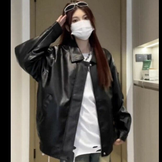 熱賣pu皮夾克潮【黑色】尺碼【S碼—XL碼】【下單後請聯絡客服確認發貨尺碼】