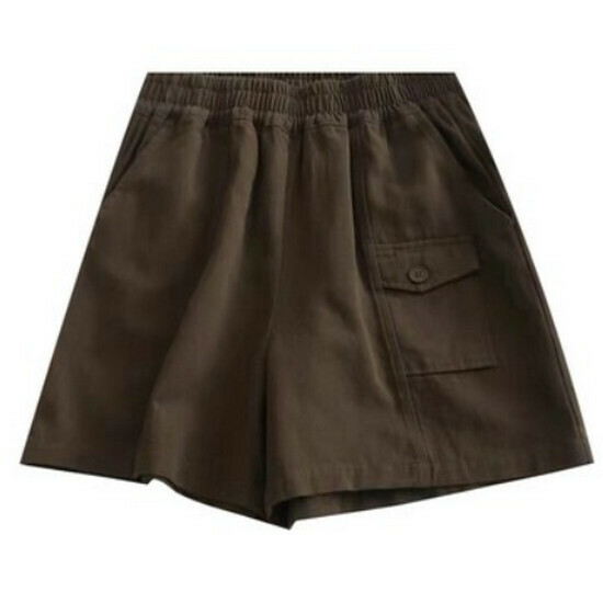 Hot-selling high-waisted cargo shorts [dark brown] [M-2XL size] (please contact customer service to confirm the delivery size after placing the order)