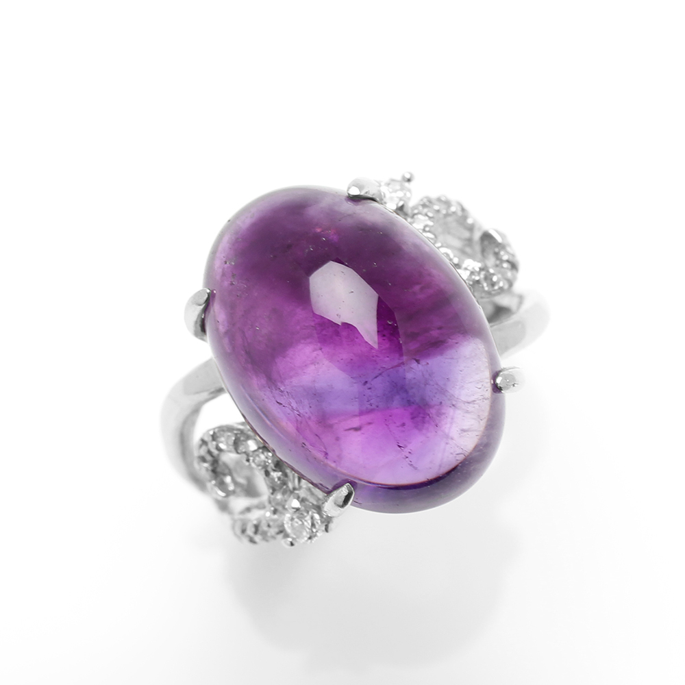 【雅紅珠寶】天然紫水晶戒指13*18mm-活圍設計-925銀飾-R0432