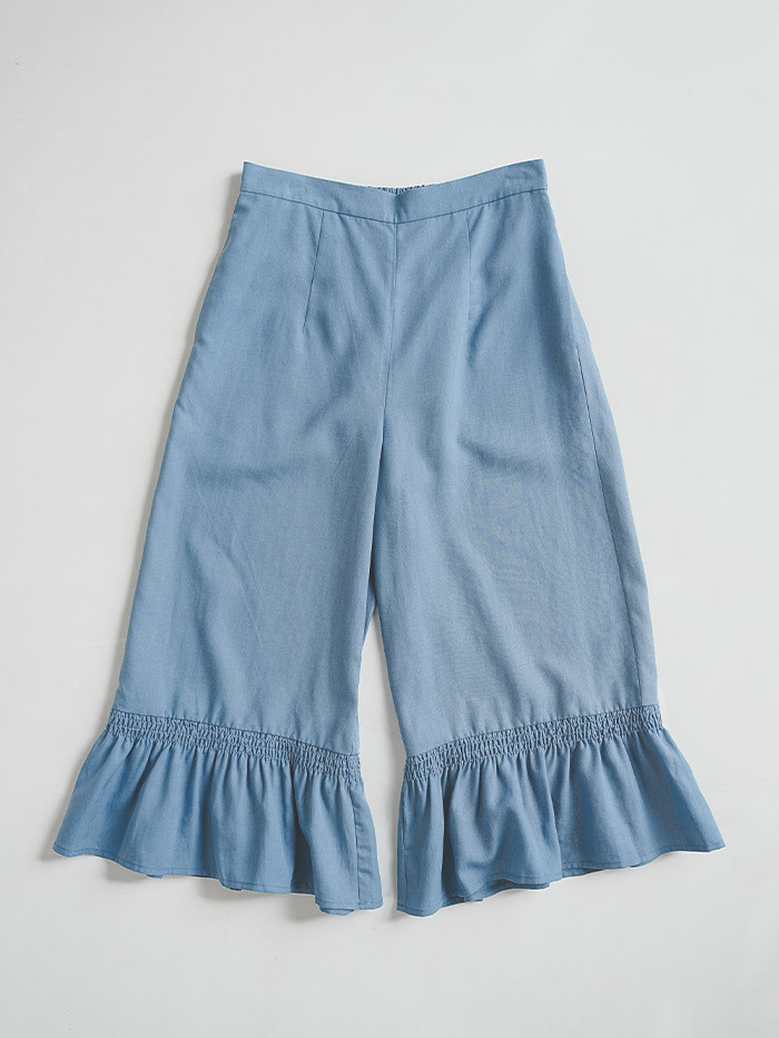 細絲花邊寬褲-澎大海