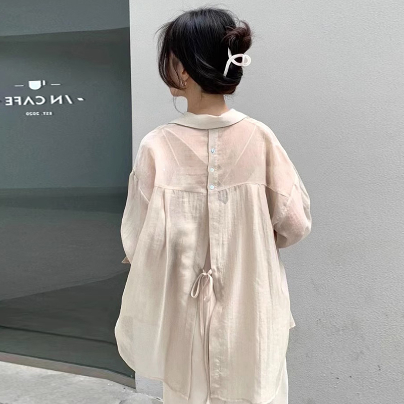 Hot selling long-sleeved thin shirt (Apricot size S-XXL) (please contact customer service to confirm the delivery size after placing the order)