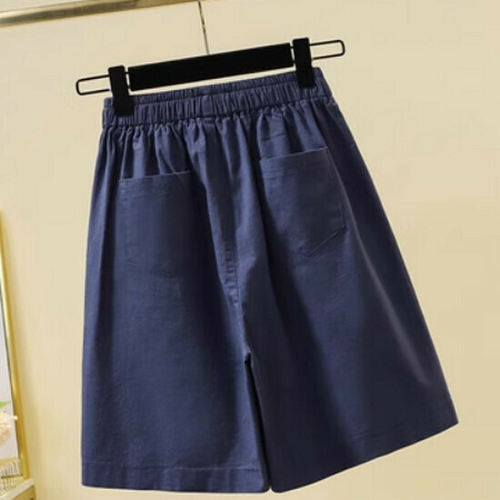 Hot selling stretch thin wide-leg shorts [dark blue] [XL-5XL size] (please contact customer service to confirm the delivery size after placing the order)