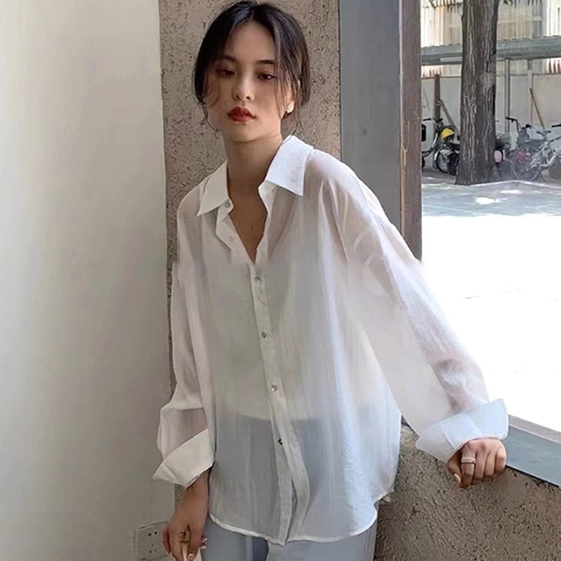 Hot selling long-sleeved thin shirt (white size S-XXL) (please contact customer service to confirm the delivery size after placing the order)
