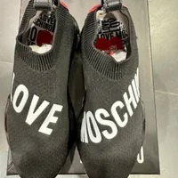 [S] LOVE MOSCHINO SOCK LOGO LETTERING SNEAKER,BLACK, JA15683G0DIZA00A (SLM361)