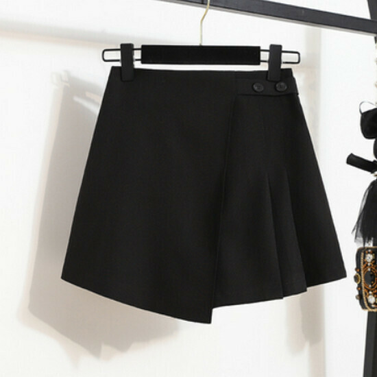 Hot selling hip-covering wide-leg shorts [black] [L-4XL size] (please contact customer service to confirm the delivery size after placing the order)