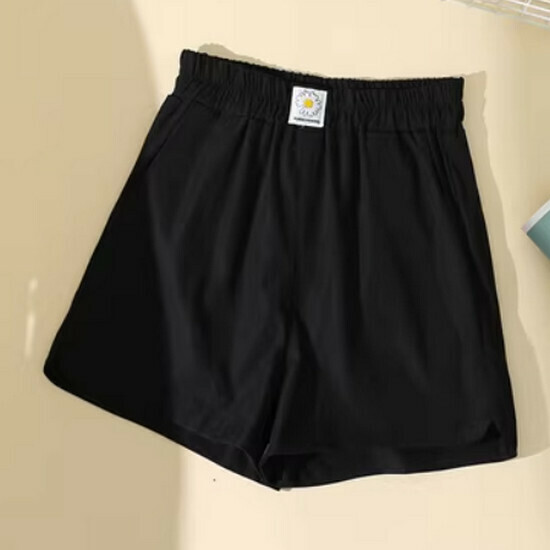 Hot selling Daisy wide-leg shorts [black] [L-4XL size] (please contact customer service to confirm the delivery size after placing the order)
