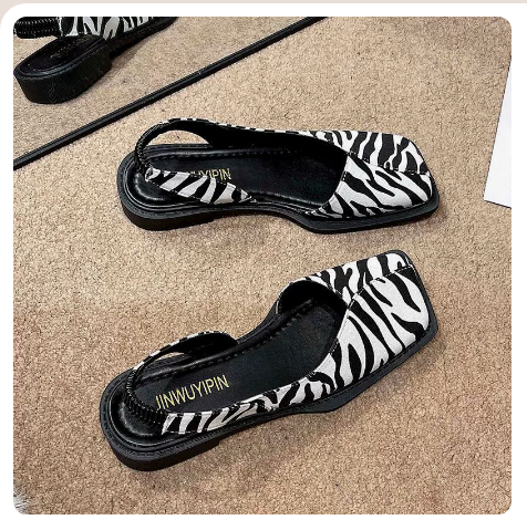 Retro small fragrance sandals (leopard print upgrade/size 35-40) (contact customer service to confirm the shipping size after placing an order)
