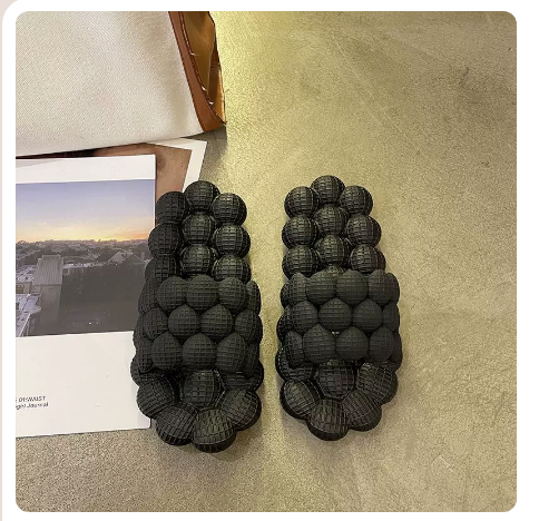 Lychee Slippers with Thick Sole (Black New Upgraded Version/Size 36-41) (Contact Customer Service to confirm the shipping size after placing the order)