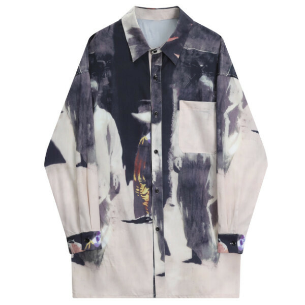 Hot selling tie-dye oil painting shirt (picture color) (one size fits all)