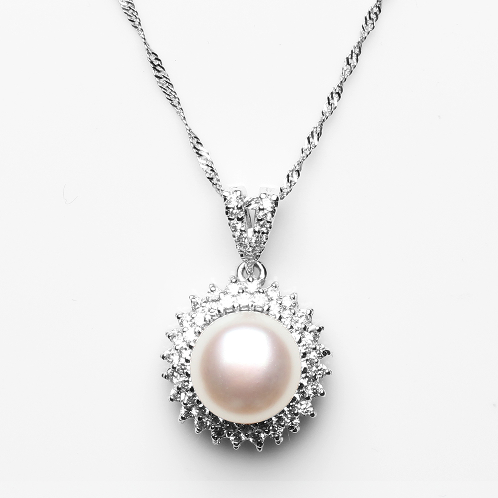 【雅紅珠寶】天然珍珠項鍊-11*11mm-925銀飾-N0385