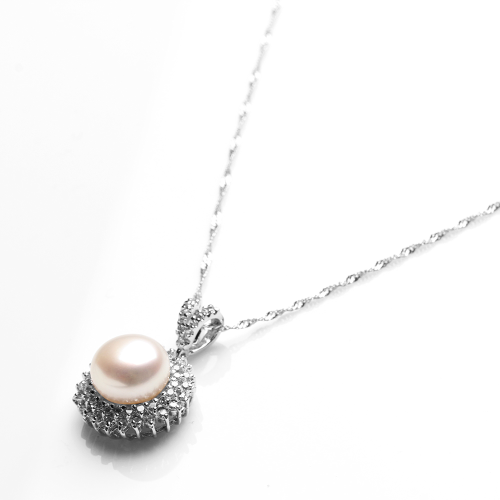 【雅紅珠寶】天然珍珠項鍊-925銀飾-N0385