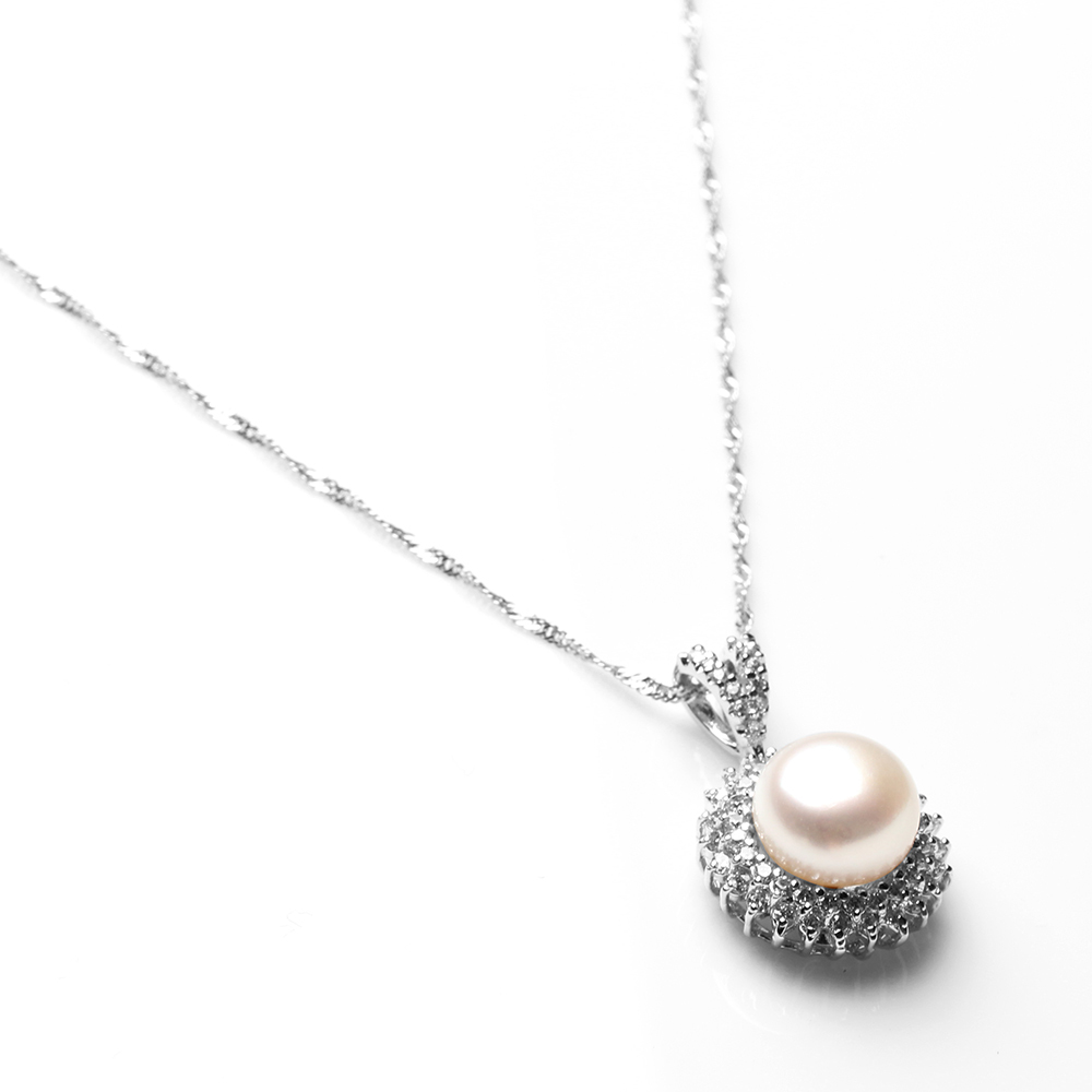 【雅紅珠寶】天然珍珠項鍊-925銀飾-N0385